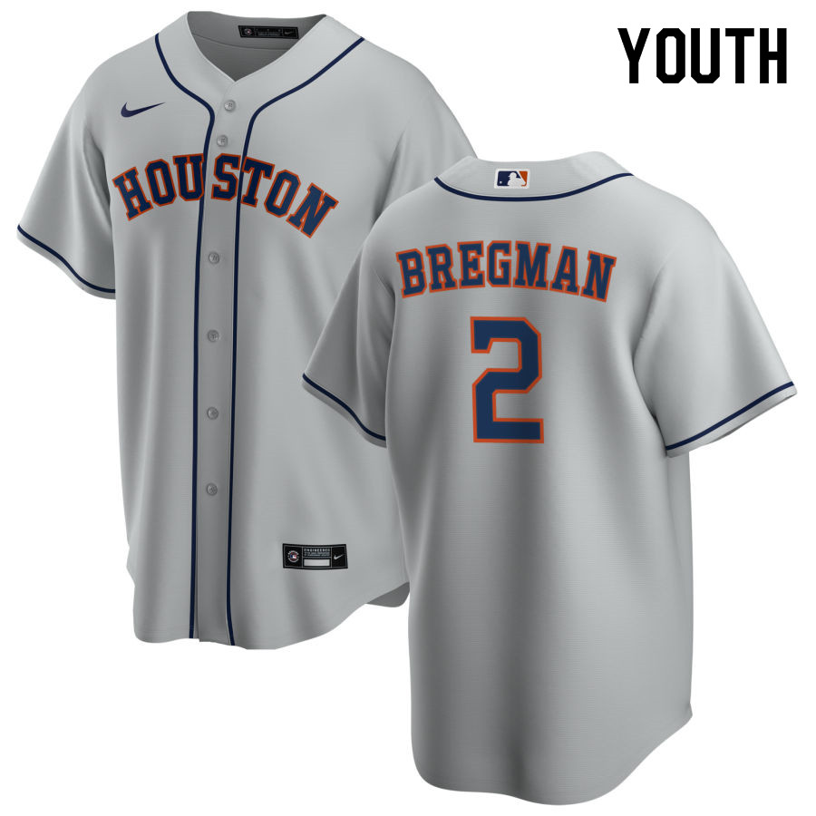 Nike Youth #2 Alex Bregman Houston Astros Baseball Jerseys Sale-Gray - Click Image to Close